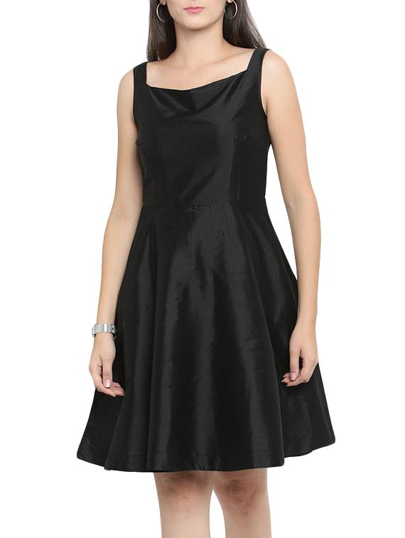 zip up back fit & flare dress - 15308770 - Zoom Image - 1