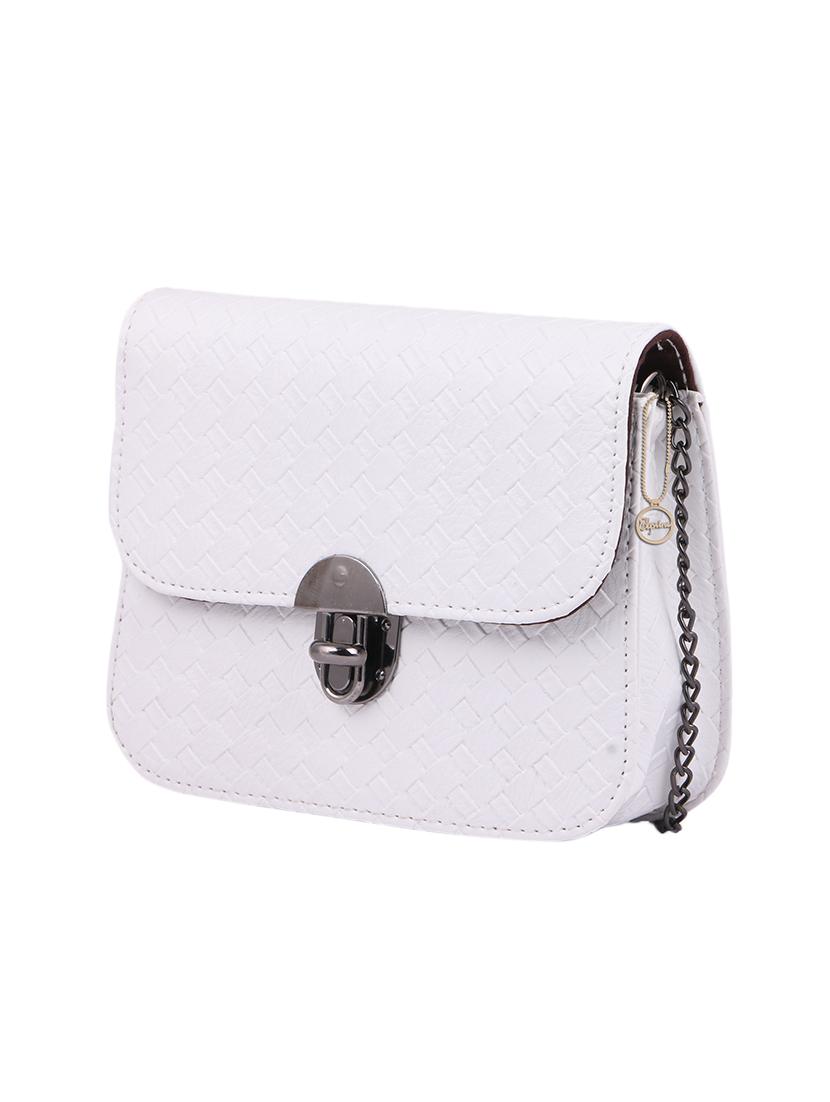 white leatherette (pu) regular sling bag - 15310947 - Zoom Image - 4