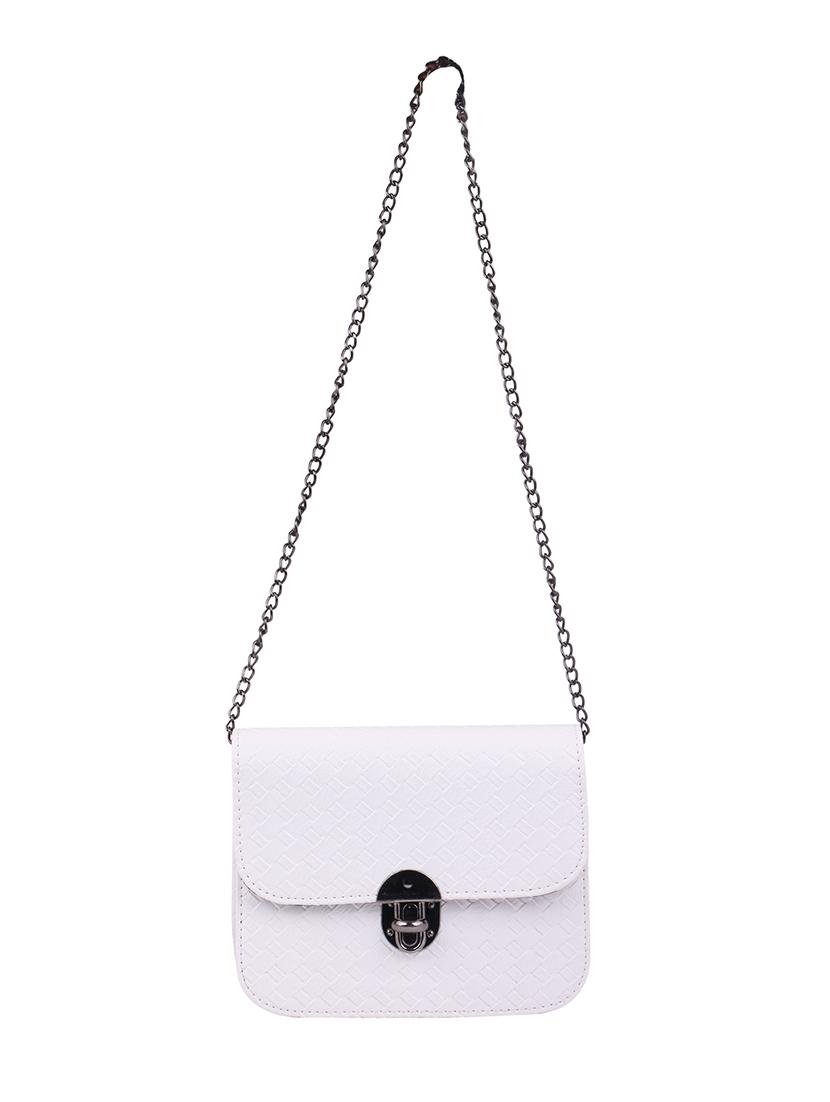 white leatherette (pu) regular sling bag - 15310947 - Zoom Image - 5
