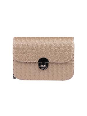gold leatherette (pu) regular sling bag - 15310948 - Standard Image - 1