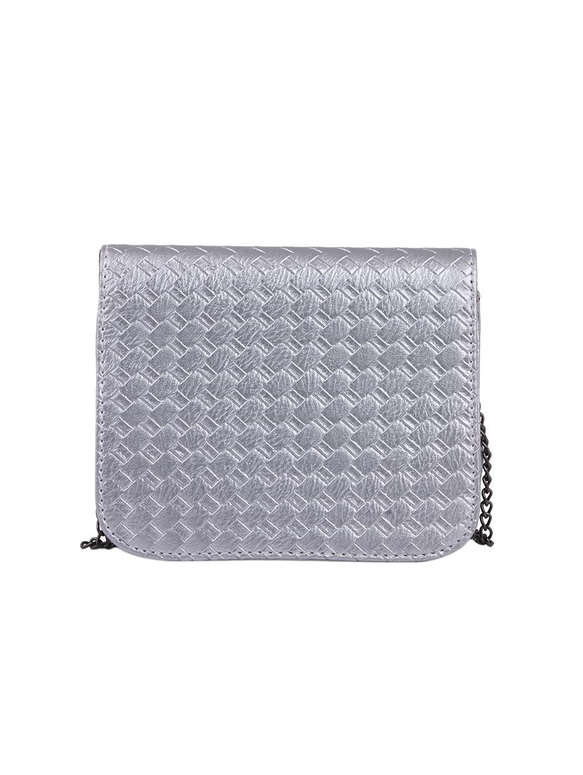 silver leatherette (pu) regular sling bag - 15310949 - Zoom Image - 2
