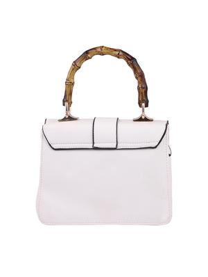 white leatherette (pu) regular handbag - 15310952 - Standard Image - 2