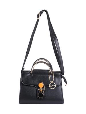 black leatherette (pu) regular handbag - 15310958 - Standard Image - 1