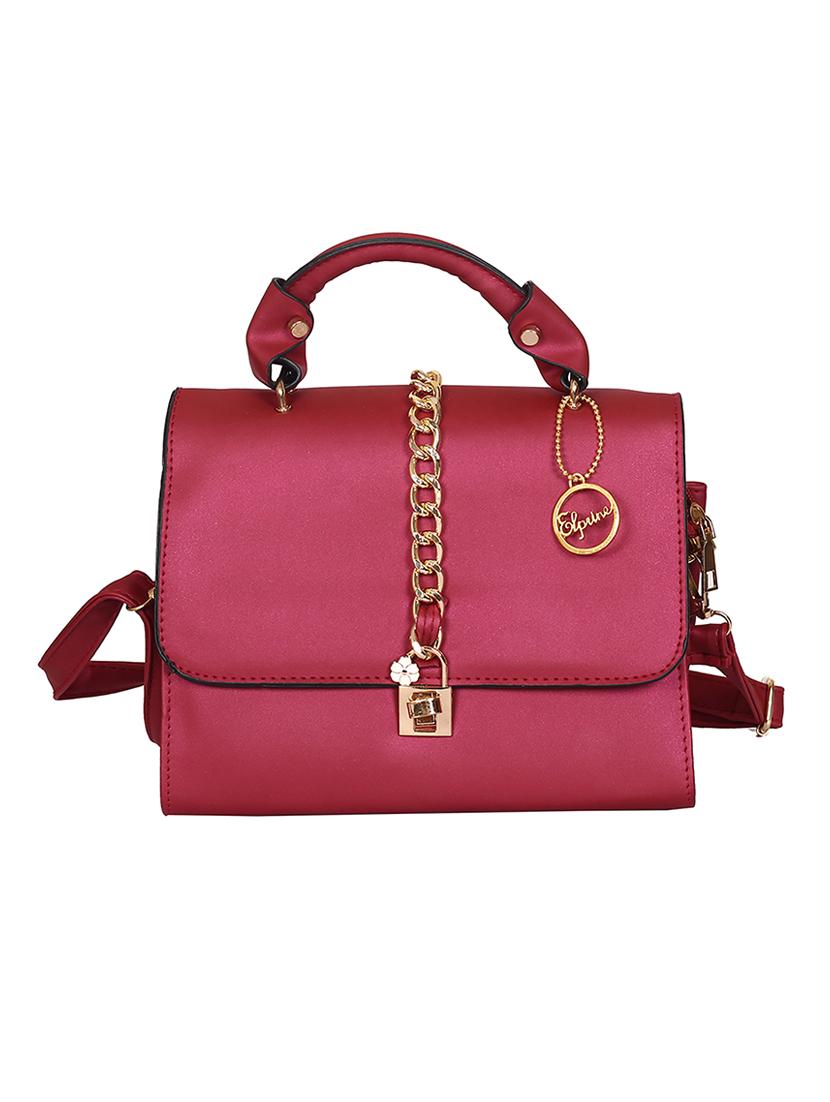 pink leatherette (pu) structured handbag - 15310959 - Zoom Image - 1