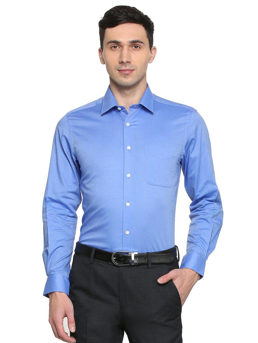 blue cotton formal shirt - 15311054 - Zoom Image - 1
