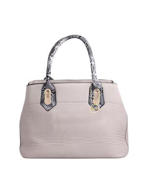 beige leatherette (pu) combo handbag - 15311101 - Standard Image - 2
