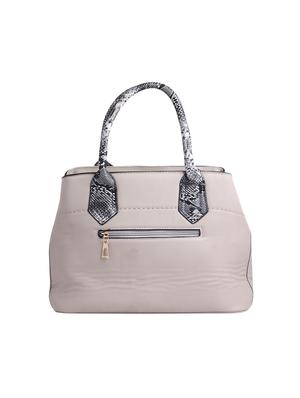 beige leatherette (pu) combo handbag - 15311101 - Standard Image - 3