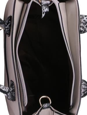 beige leatherette (pu) combo handbag - 15311101 - Standard Image - 4