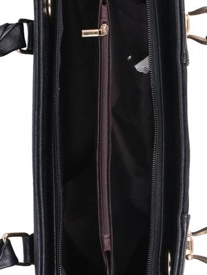 black leatherette (pu) regular handbag - 15311103 - Standard Image - 3