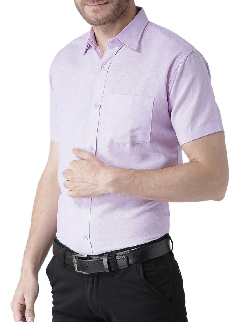 purple linen formal shirt - 15311856 - Zoom Image - 2