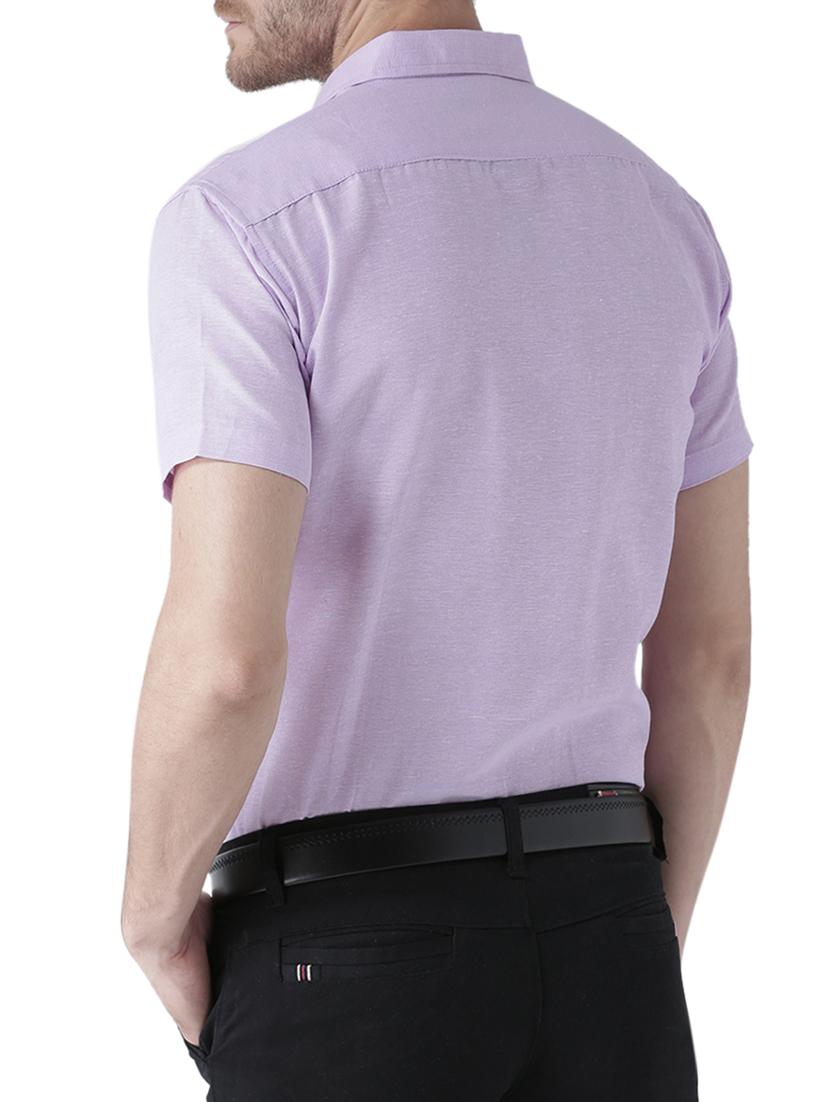 purple linen formal shirt - 15311856 - Zoom Image - 3