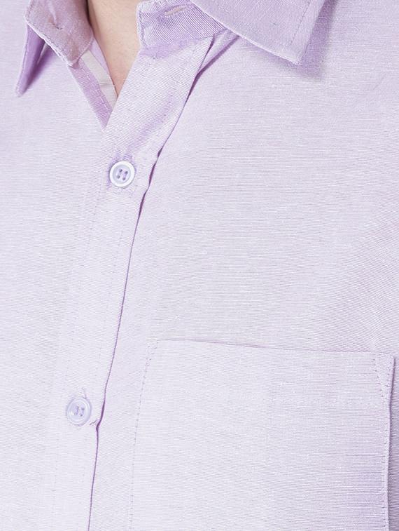 purple linen formal shirt - 15311856 - Zoom Image - 4