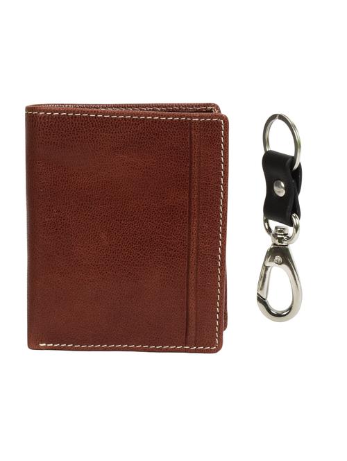 brown leather wallet with key ring - 15312276 - Standard Image - 1