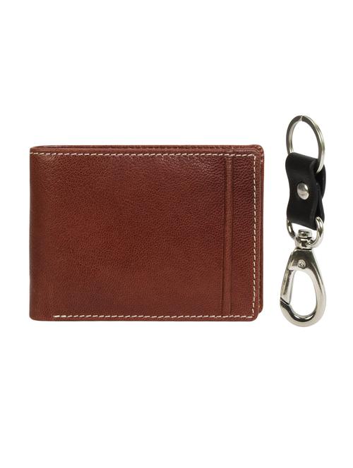 brown leather wallet with key chain - 15312285 - Standard Image - 1