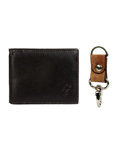 brown leather wallet with key ring - 15312319 - Standard Image - 1