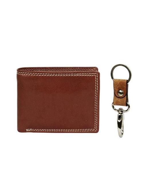 brown leather wallet with key chain - 15312367 - Standard Image - 1