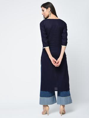 patchwork straight kurta - 15312886 - Standard Image - 3