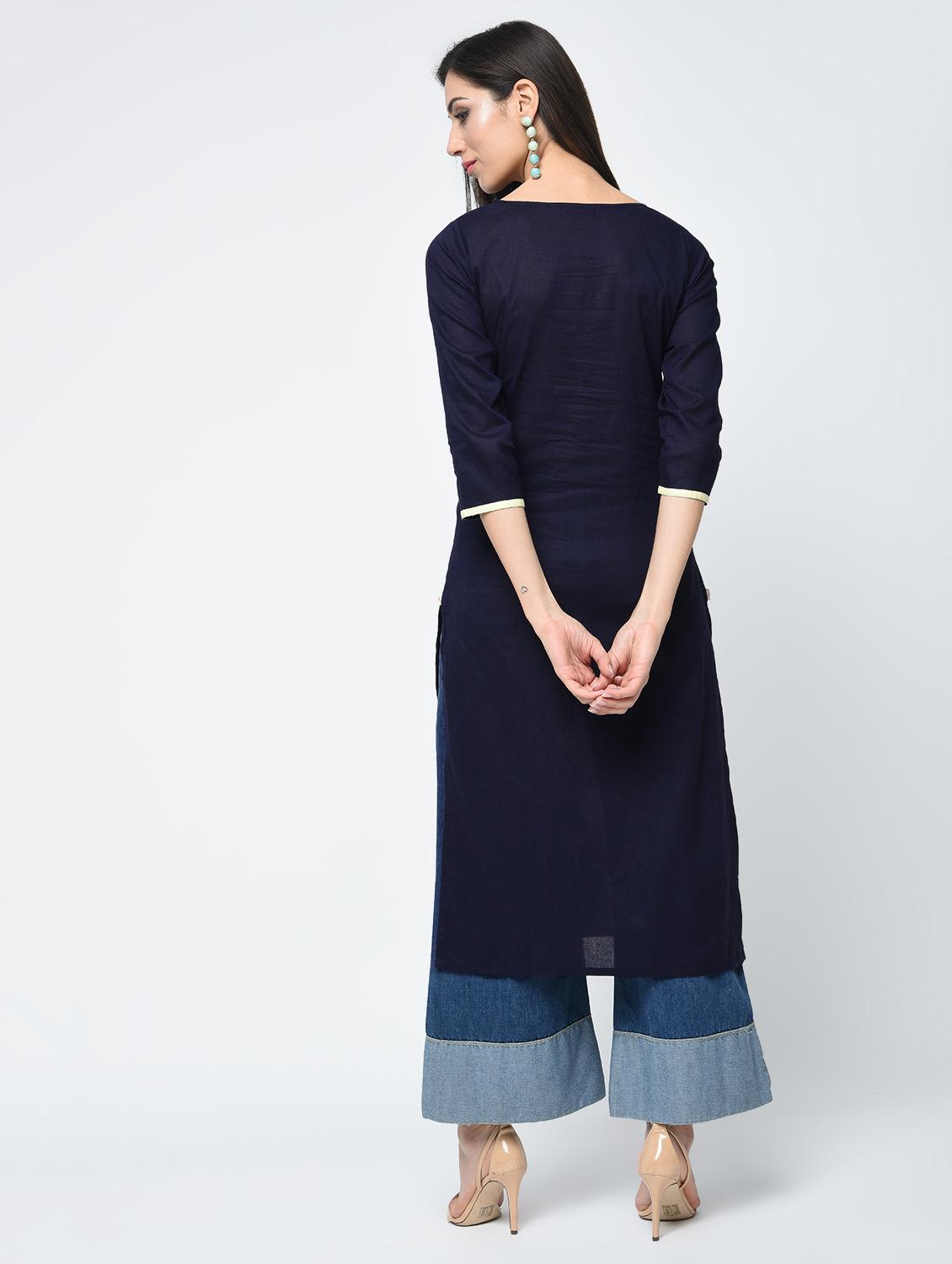 patchwork straight kurta - 15312886 - Zoom Image - 3