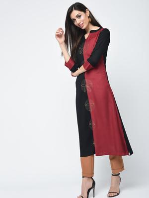 block printed straight kurta - 15312996 - Standard Image - 2