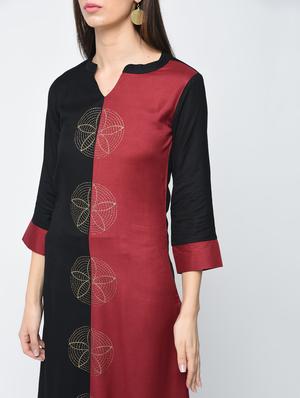 block printed straight kurta - 15312996 - Standard Image - 4