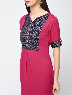 block printed straight kurta - 15312997 - Standard Image - 4