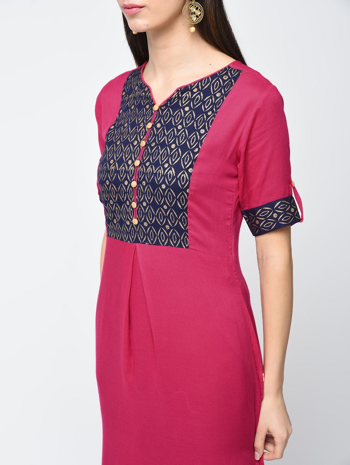 block printed straight kurta - 15312997 - Zoom Image - 4