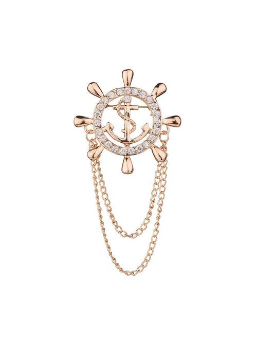 gold brass brooch - 15313025 - Standard Image - 1
