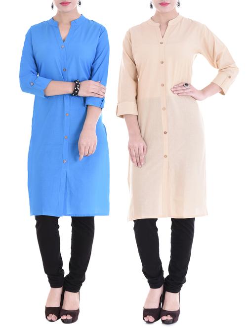 multi colored combos kurta - 15313049 - Standard Image - 1