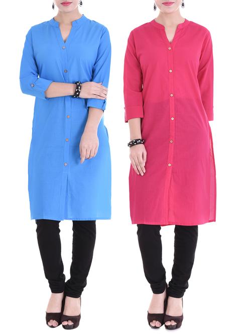 multi colored combos kurta - 15313099 - Standard Image - 1