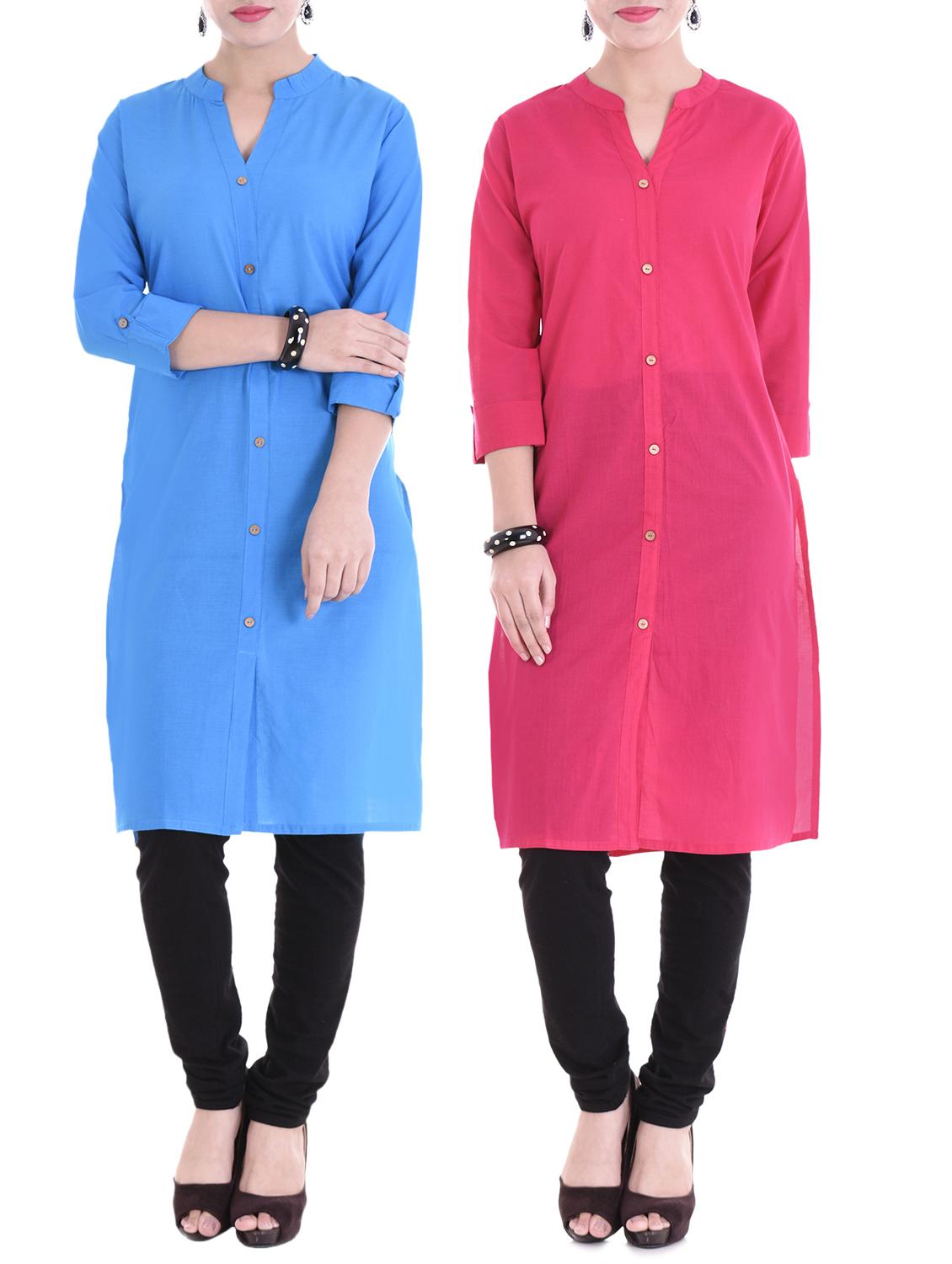 multi colored combos kurta - 15313099 - Zoom Image - 1