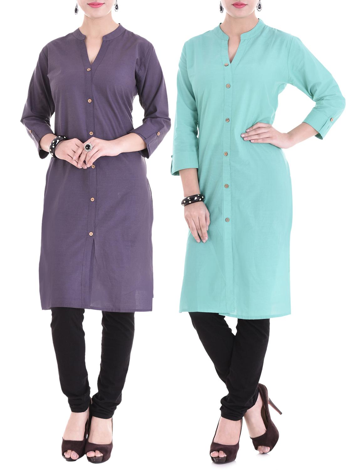 multi colored combos kurta - 15313108 - Zoom Image - 1