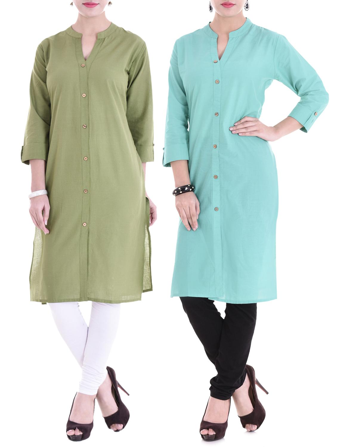 multi colored combos kurta - 15313110 - Zoom Image - 1