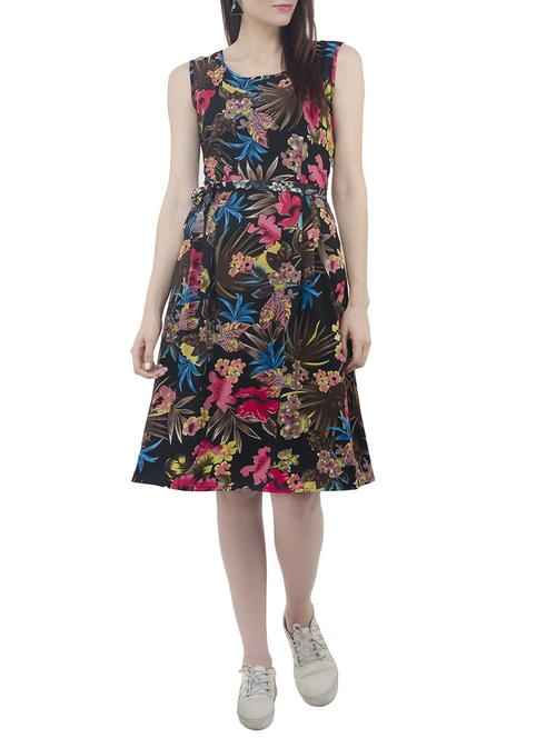 a-line printed belted dress - 15313888 - Standard Image - 1