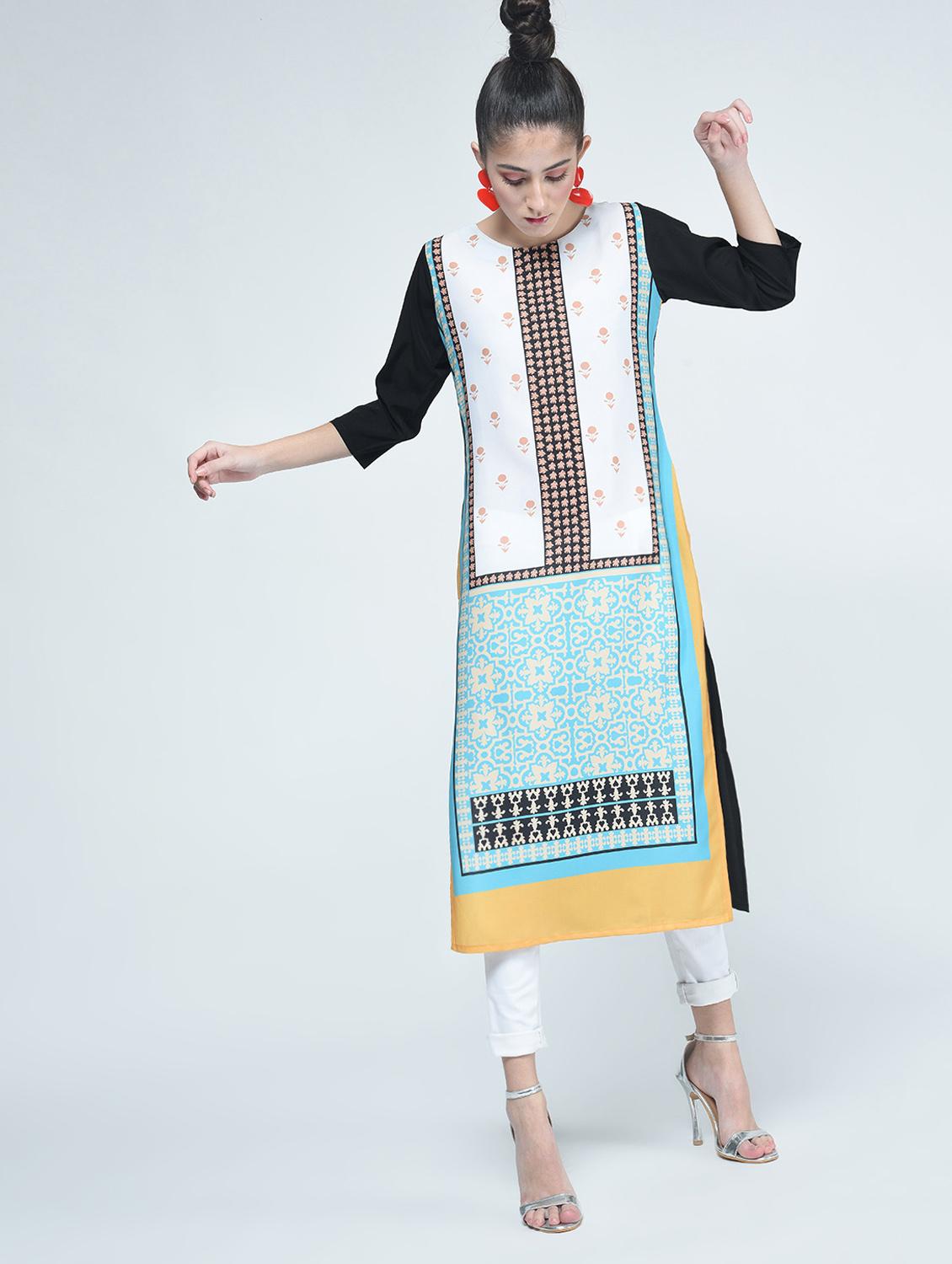 straight printed kurta - 15314399 - Zoom Image - 1