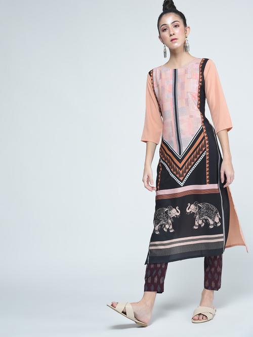 digital printed straight kurta - 15314410 - Standard Image - 1