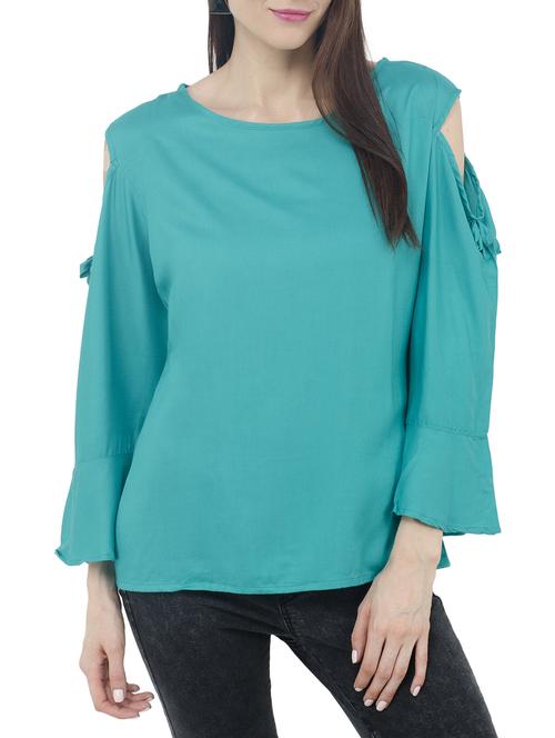 cold shoulder solid top - 15314500 - Very Small Image - 1