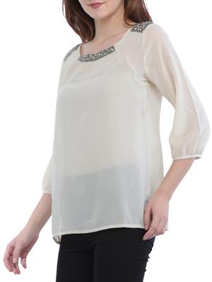 embellished solid top - 15315173 - Standard Image - 2