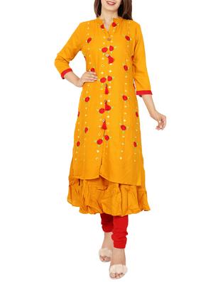layered embroidered kurta - 15315190 - Standard Image - 1