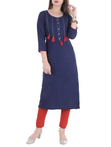 straight tassels kurta - 15315420 - Very Small Image - 1