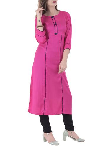 a-line piping kurta - 15315423 - Very Small Image - 1