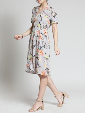 a-line floral button down dress - 15315479 - Standard Image - 2