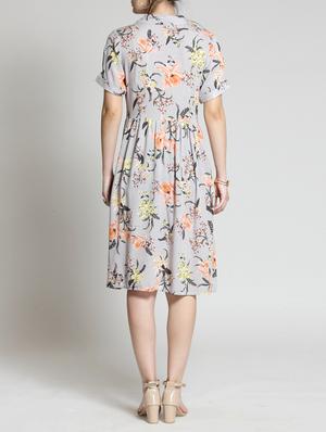 a-line floral button down dress - 15315479 - Standard Image - 3