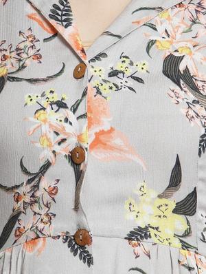 a-line floral button down dress - 15315479 - Standard Image - 4