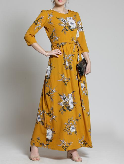 floral tie knot belt maxi dress - 15315483 - Standard Image - 1