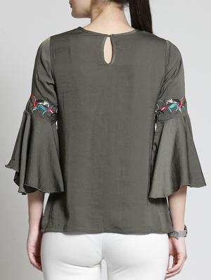 bell sleeved embroidered top - 15315556 - Standard Image - 3