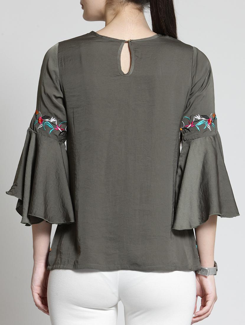 bell sleeved embroidered top - 15315556 - Zoom Image - 3