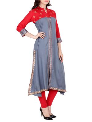 a-line printed kurta - 15315823 - Standard Image - 2