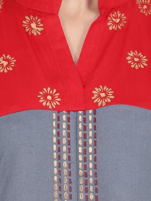 a-line printed kurta - 15315823 - Standard Image - 4