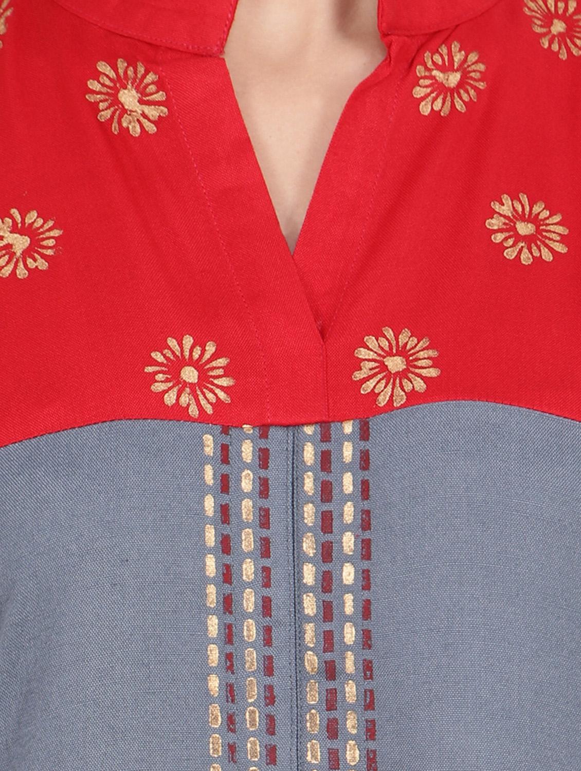 a-line printed kurta - 15315823 - Zoom Image - 4