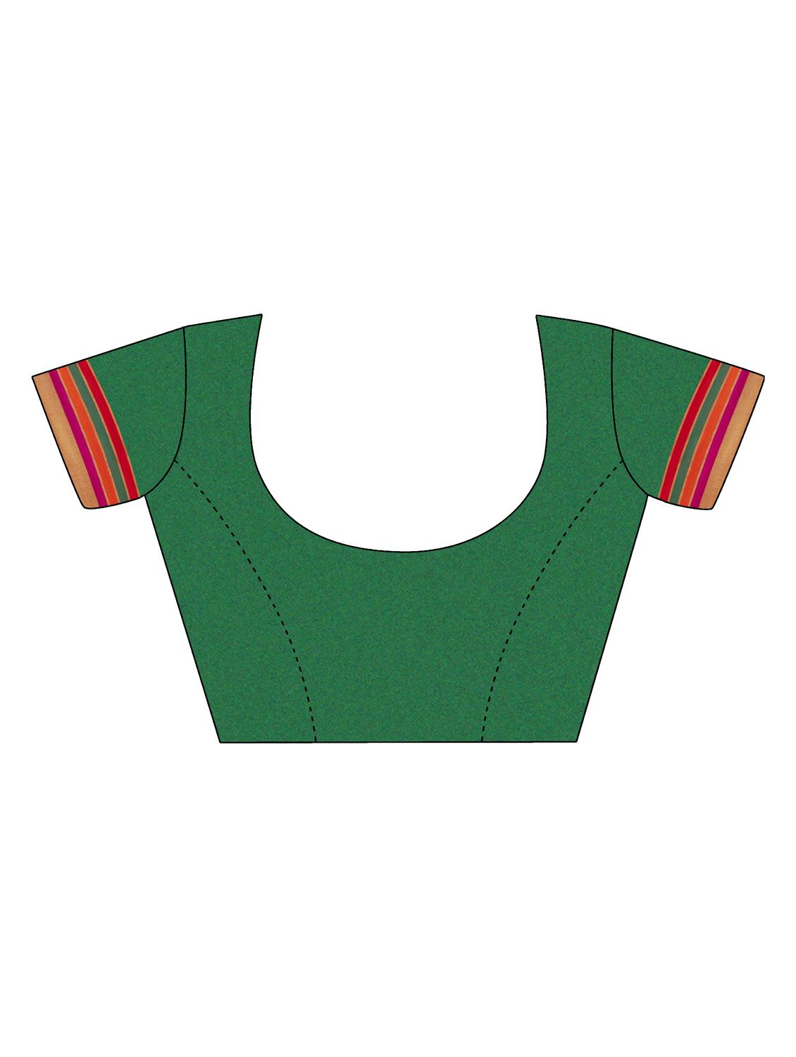 maroon stripe bordered saree with blouse - 15315858 - Zoom Image - 3